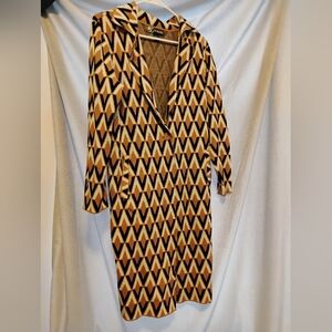 Soprano Women's Chevron Blazer - Brown and Cream